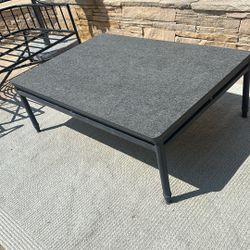 Restoration Hardware Granite And Iron Outdoor Coffee Table 