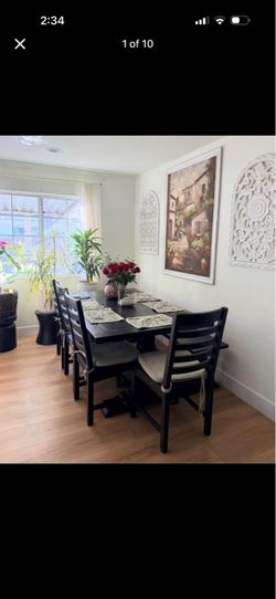 Dark Wood Dining Table Set
