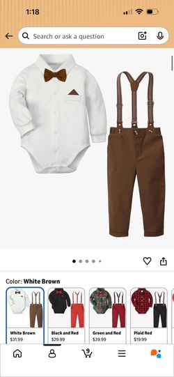 Baby Boy Formal Brown Suspenders