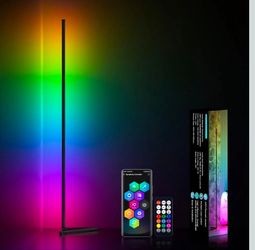 RGB Floor Lamp,16 Million Colors LED Floor Lamps 56" Lamps for Living Room with Music Sync,Standing Lamp with App and Remote Control,Gaming Ambient Li