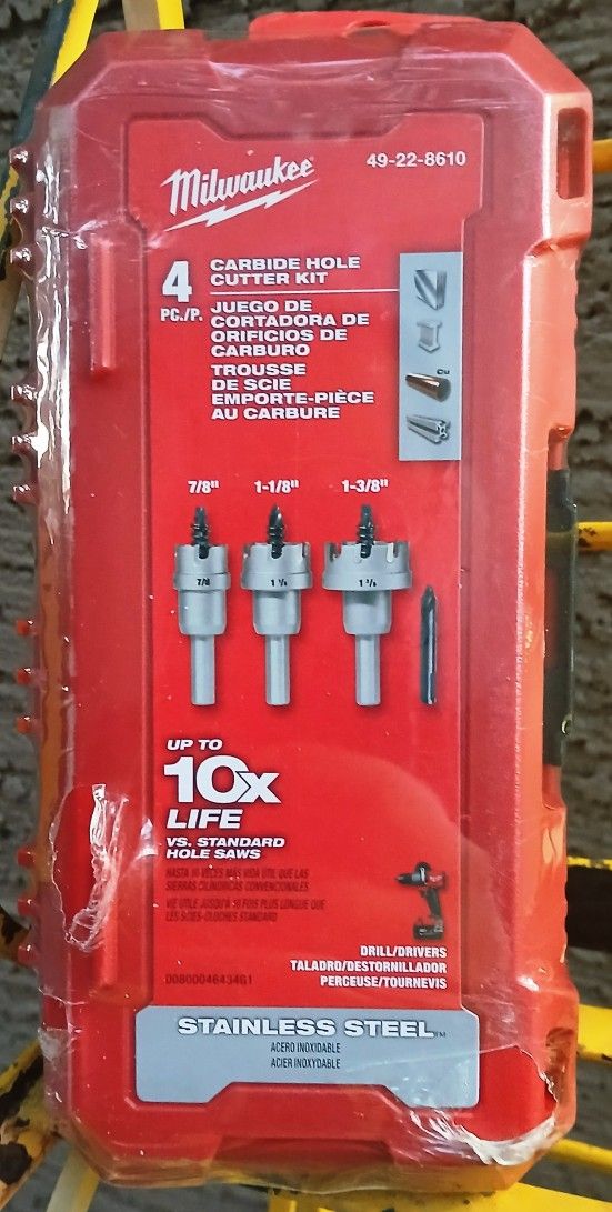 ❌️MILWAUKEE❌️ 4 PIECE CARBIDE HOLE CUTTER SET❌️