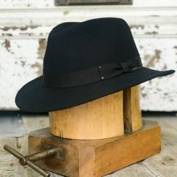 Bailey of Hollywood  Curtis Black Wool Hat Fedora Style Size Small 