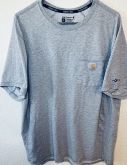 Carhartt Dri-Fit Short Sleeve Men Work Shirt Grey Size XL