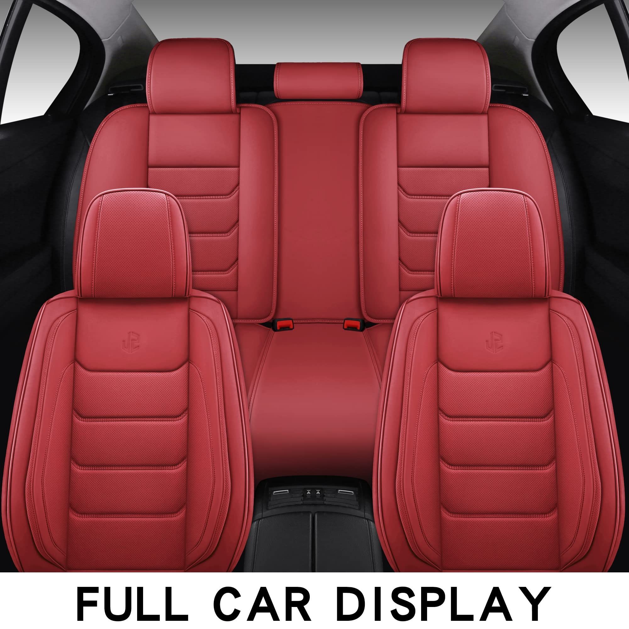 Full Coverage Faux Leather Car Seat Covers Universal Fit for Most Cars,Trucks,Sedans and SUVs with Waterproof Leatherette in Automotive Seat Cover Acc