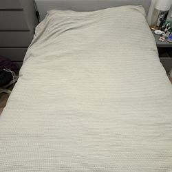IKEA Queen Size Bed with Mattress. Gray Headboard
