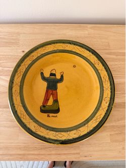 Vintage Terre Provence France “Le Ravi” Decorative Pottery Plate