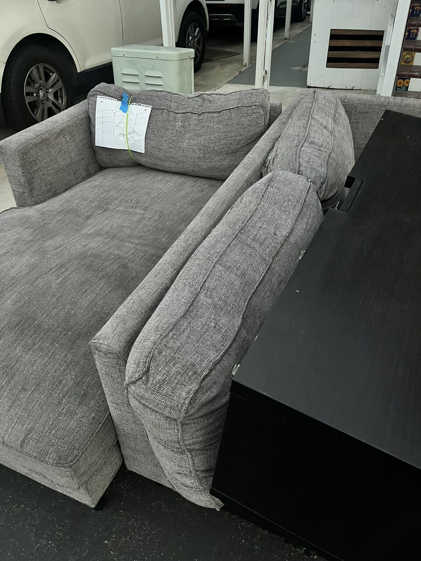 FREE Couch + TV Stand. Giving these away!
