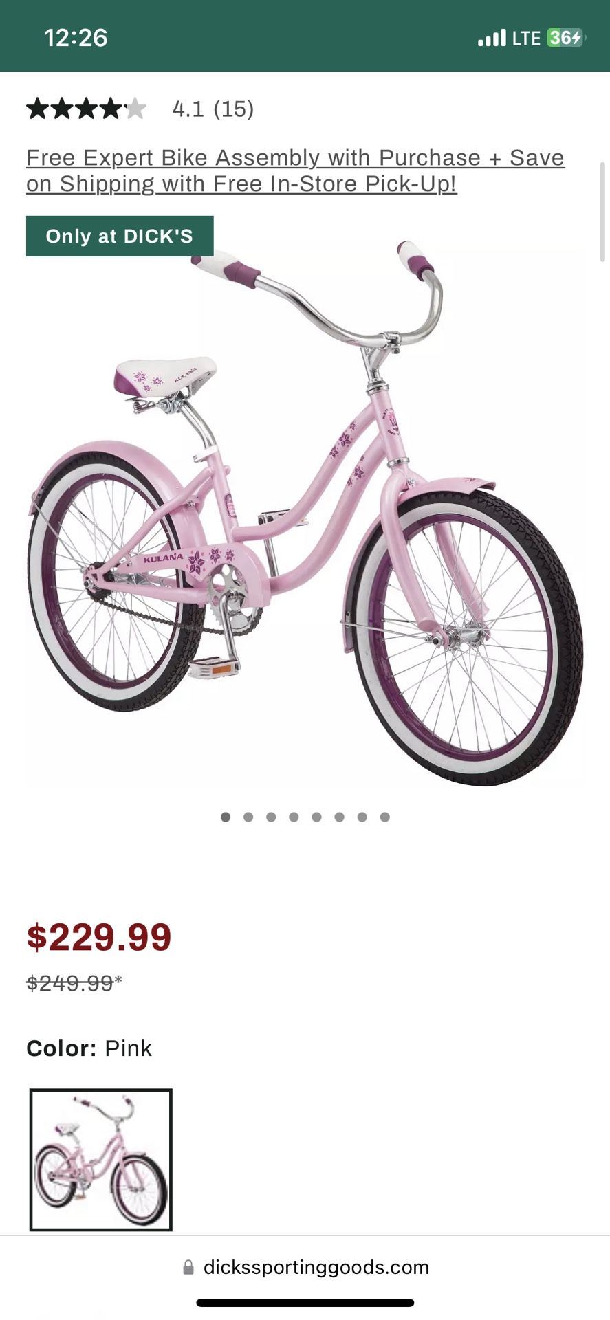 20” Single Speed Kids Bike (barley Used)