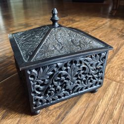 Vintage Hand Carved Ornate brass decoration box, Jewelry Box