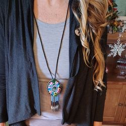 Vintage Native American Bohemian Style Necklace 