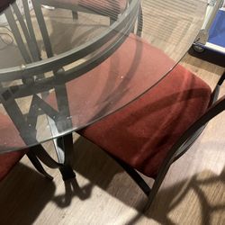 Glass Table & 4 Chairs 