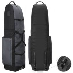 Foldable Padded Golf Travel Bag, Heavy Duty 900D Polyester Golf Club Bag Waterproof Golf Carry Bag Cart Bag with Wheels, Soft-Sided Spacial Size for G