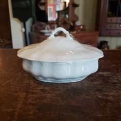 Antique Ironstone Small Covered Dish
