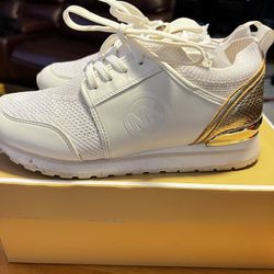 Michael Kors Pale Gold Dash Knit Trainers