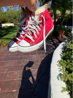 Red converse sneakers