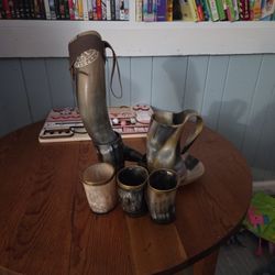 Goat Horn Drinking Set