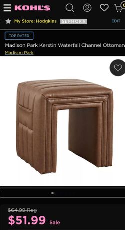 Madison Park Kerstin Waterfall Channel Ottoman - Brown