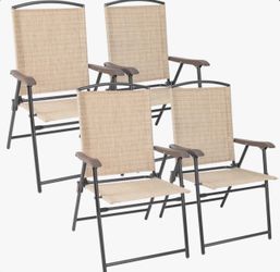 All new set of 4 folding outdoor patio chairs