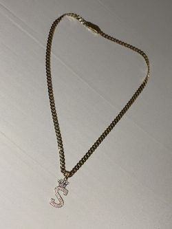 Cadena Monaco 10k .De 18” Con Dije De Letra “s”