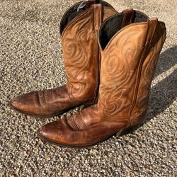 Brown Leather 10 1/2 D Laredo Cowboy Boots