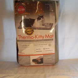 K&H Pet Products Thermo-Kitty Mat Heated Cat Bed Sage 12.5 X 25 Inches New