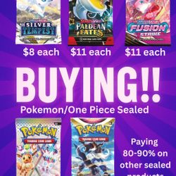 Buying Pokemon/One Piece Sealed Product