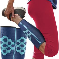 Sparthos Mangas de compresión de pantorrilla (par) – Calcetines de compresión de piernas para hombres y mujeres – para espinilla, alivio del dolor, vi