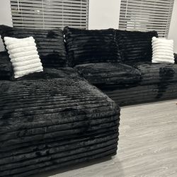 Brand New Comfy Super Plush Corduroy Sectional Set 