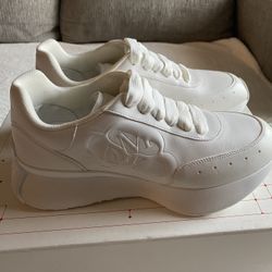Alexander McQueen Sprint Leather Sneakers Size 10 White