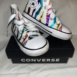 Kids Converse HighTop Sneakers, Metallic/Rainbow, 6T