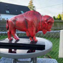 The Red Buffalo Statue