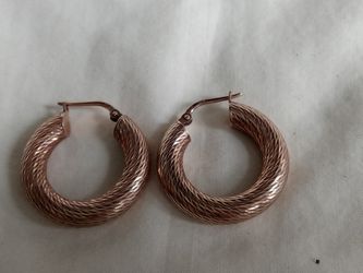 Earrings hoops Sterling Silver gold-plated read description