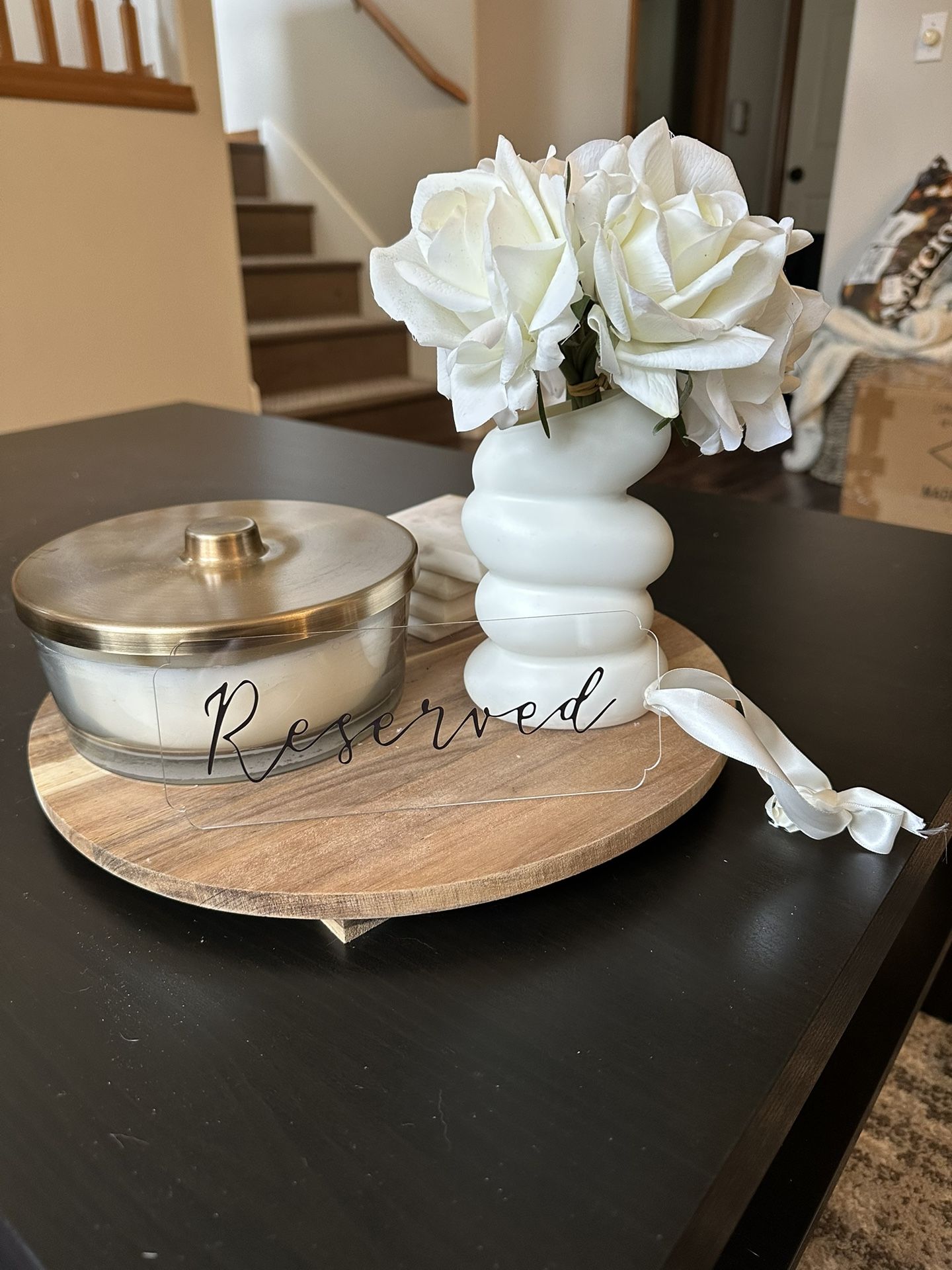 Wedding Reserved Signs With White Bows