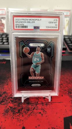 2023-24 Panini Prizm Monopoly Brandon Miller #15 Brown /249 PSA 10