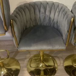 BAR STOOLS GOLD TRIM