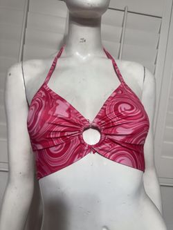 New med iHeartRaves pink Crop Top raver festival bikini outfit trippy