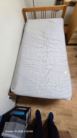 Single bed and mattress