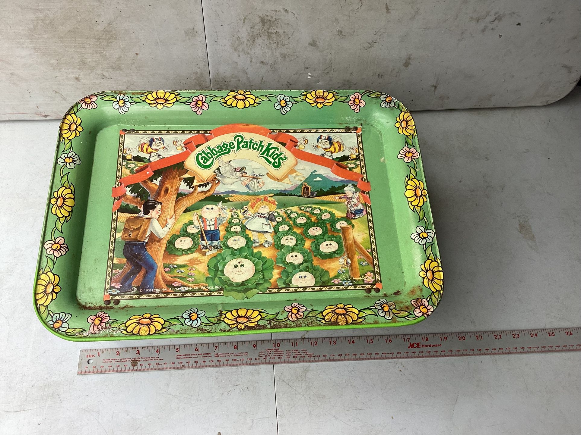 Cabbage Patch Kids Metal Tray with Fold-Up Legs 1983 Appalachian Art Works Inc.