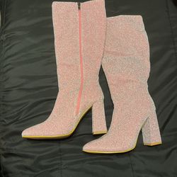 High Heel Glitter Boots Size 7 (38)