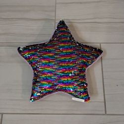 purple rainbow silver star pillow 14"