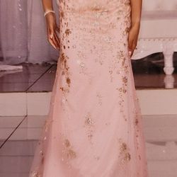 Elegant Rose Gold Formal Gown--Worn Once!