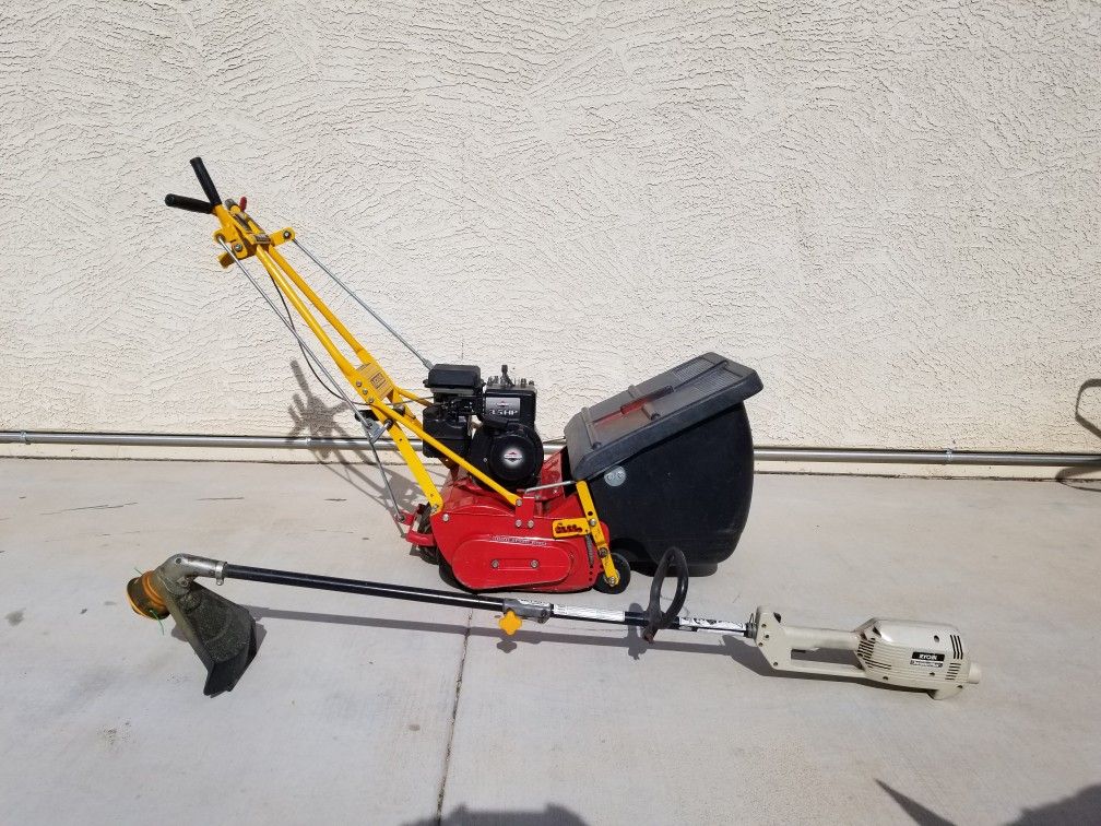 McLane 20 Inch Reel Mower with RYOBI Trimmer Plus 137r Electric