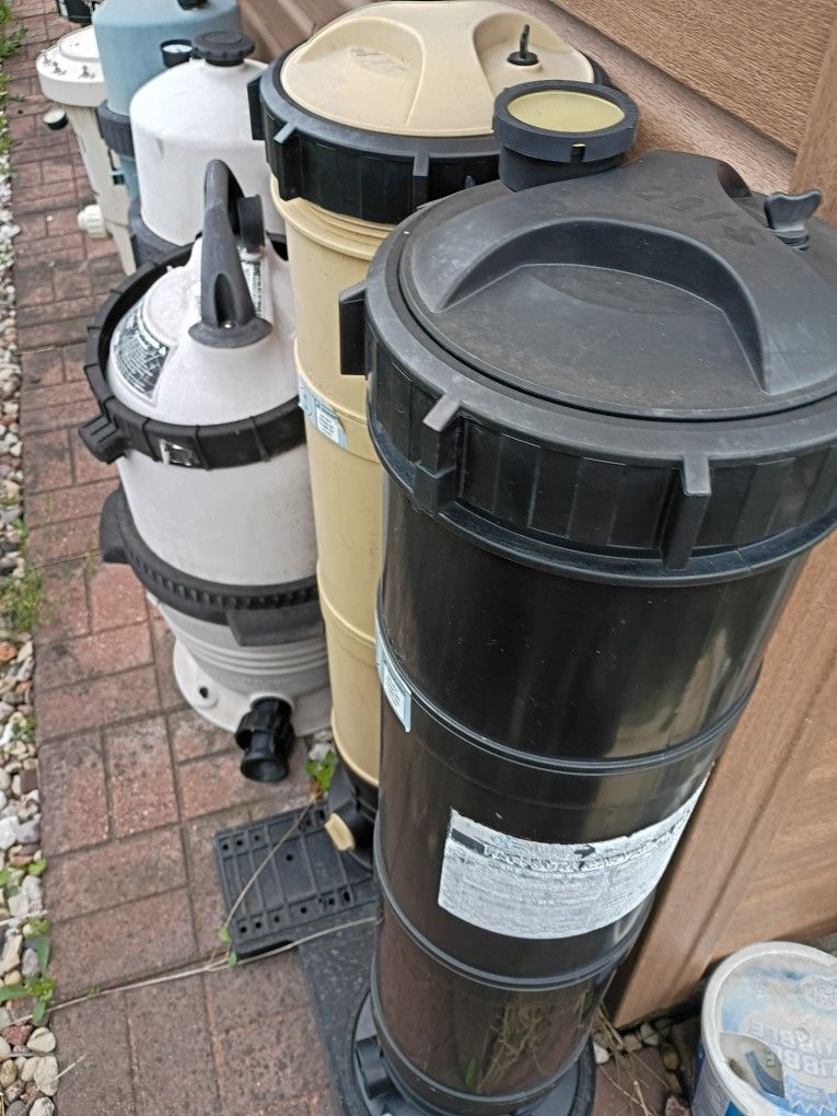 A Variety Of Swimming Pool Filters Some Cartridge Some Have The Fingers In Them From $150 All Up To 475 Depending On If It Has A Pump With It