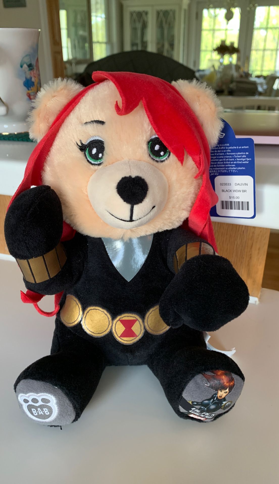 NEW Build-A-Bear Black Widow Teddy 8”