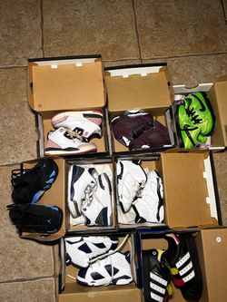 collection of toddler and preschool-sizes sneakers