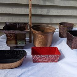 Tin Containers Lot Of 6