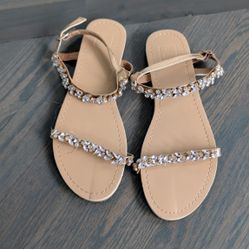 Women's Rhinestone Accents Sandals, Size 8