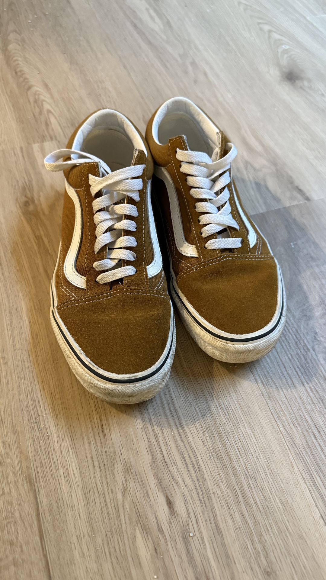 Vans Old Skool Golden Brown & White Skate Shoes
