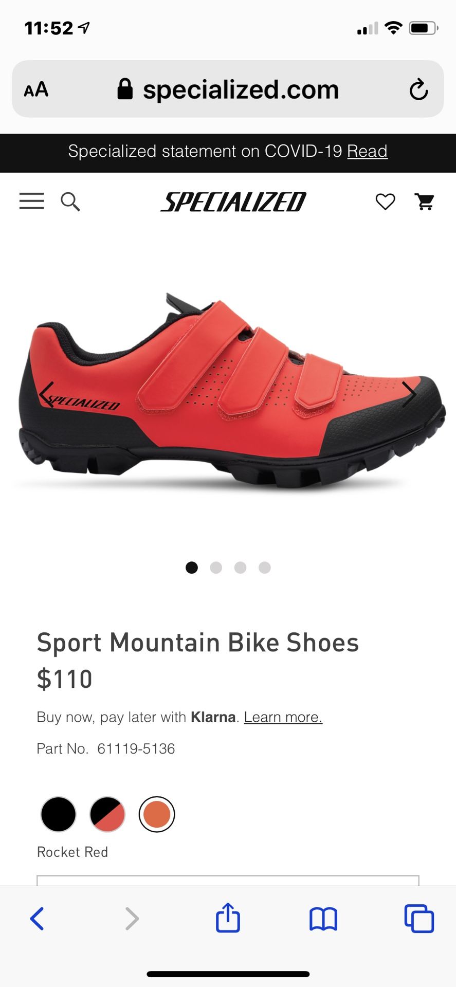 Specialized bike shoes. Red