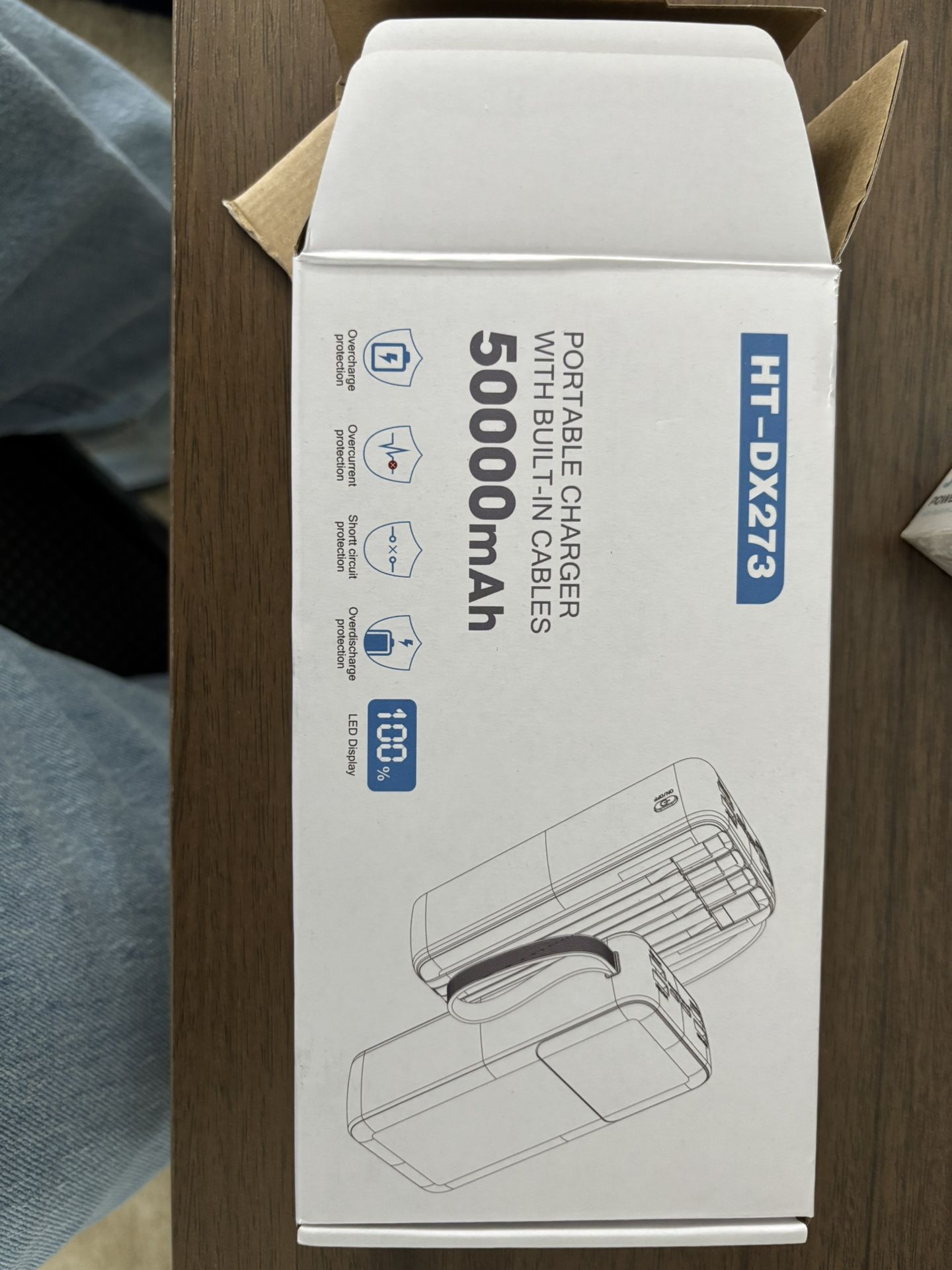 50000mAh Portable Charger With Built In Cables